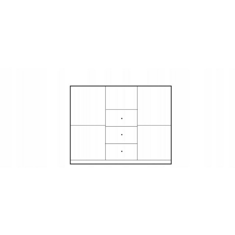 Efmorfia 130 cm W Chest of 3 Drawers, Oak