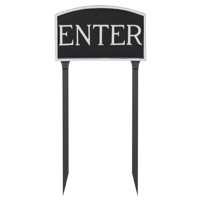 Enter Statement Garden Sign, Black/Silver