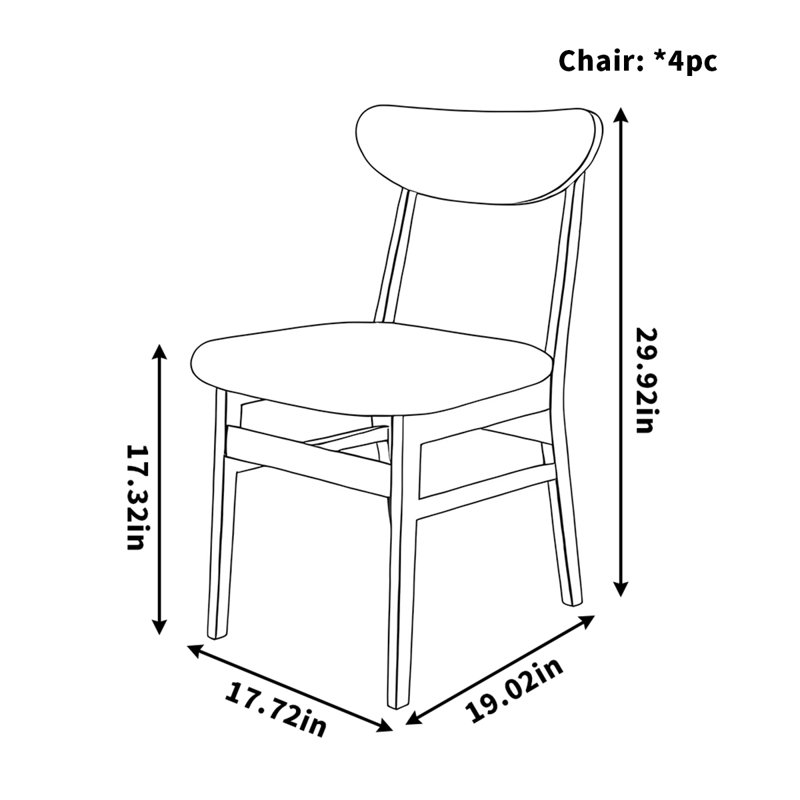 Chaise de salle à manger classique en bois massif