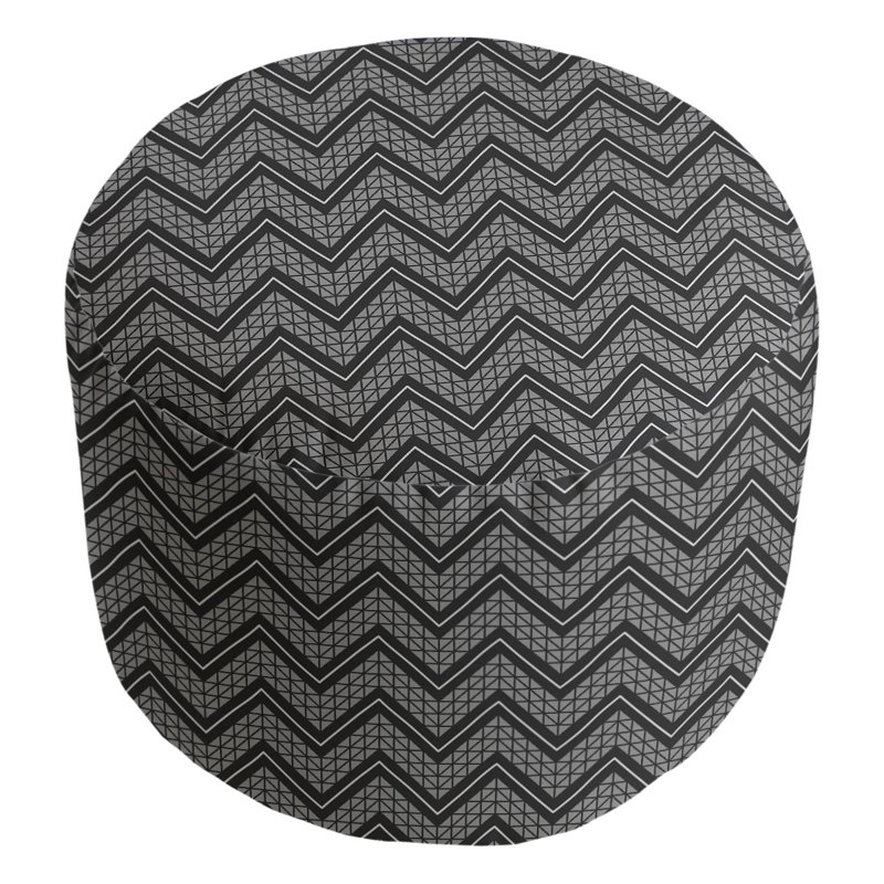repose-pieds à motif à chevrons à la main classic, Noir foncé