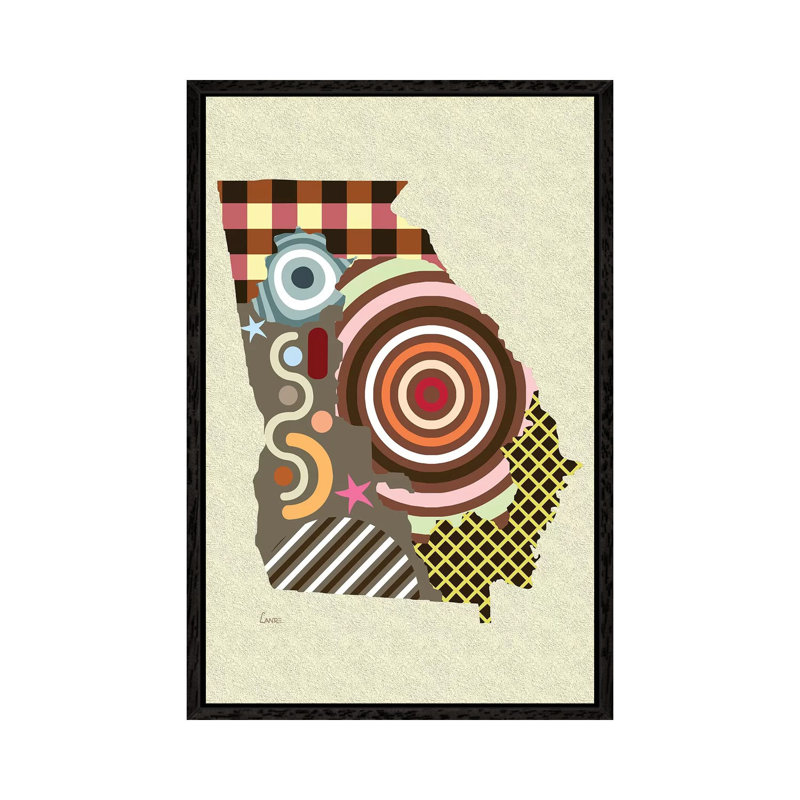 Georgia State - Print on Canvas, Black Floater Framed, 101.6cm H x 66.04cm W x 3.81cm D