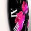 Abstrait fleur rouge sur fond noir I - Horloge murale traditionnelle-60281183