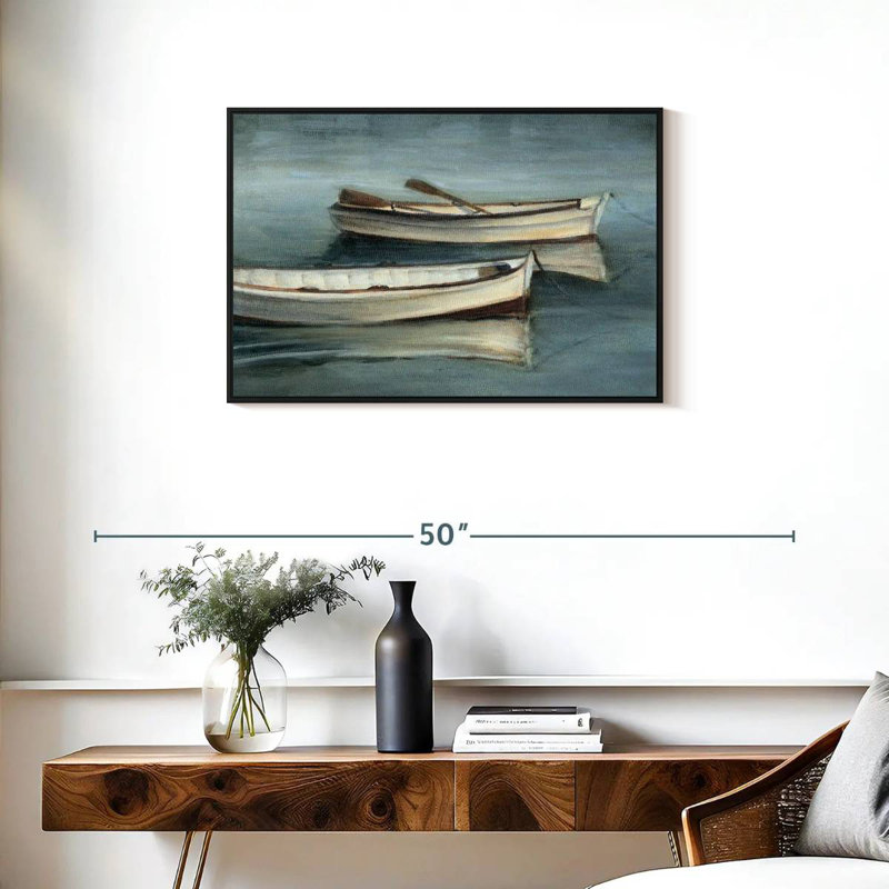 Petites eaux calmes I, Cadre flottant noir, 31 po x 21 po