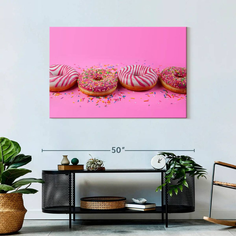 Yarlin Pastel Pink Doughnuts, 30" H x 45" W