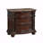 Dark Cherry Finish With Gold Tipping European Design 1Pc Nightstand With Genuine Marble Top Traditional Bedroom Furniture 3-Drawers-49792094