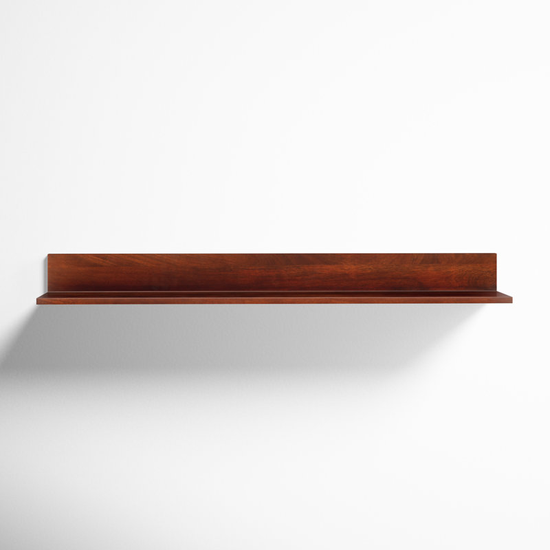 Dezerea Solid Wood Floating Shelf, 3.5'' H X 36'' W X 6.75'' D, Walnut