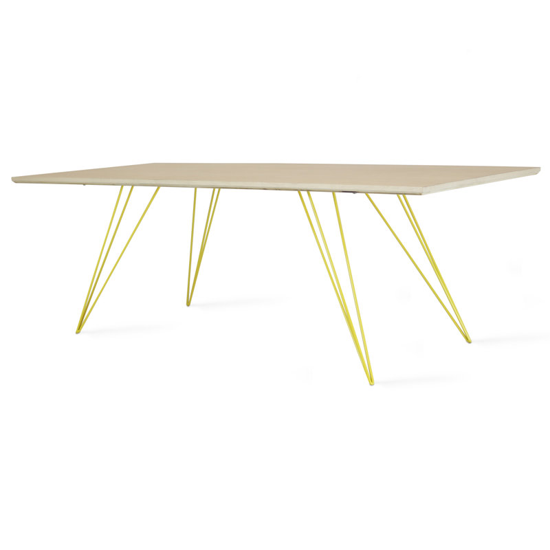 Williams Coffee Table, Yellow, 18" H x 54" L x 23" W, Maple
