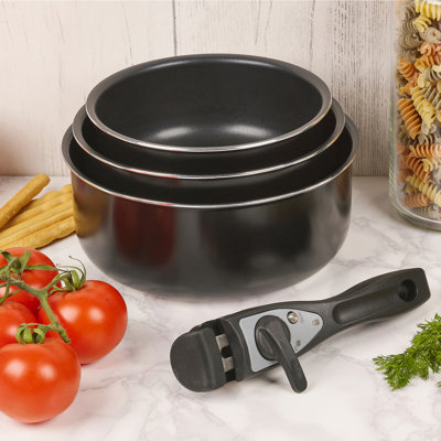 Melik 3 - Piece Non-Stick Hard-Anodized Aluminium Cookware Set