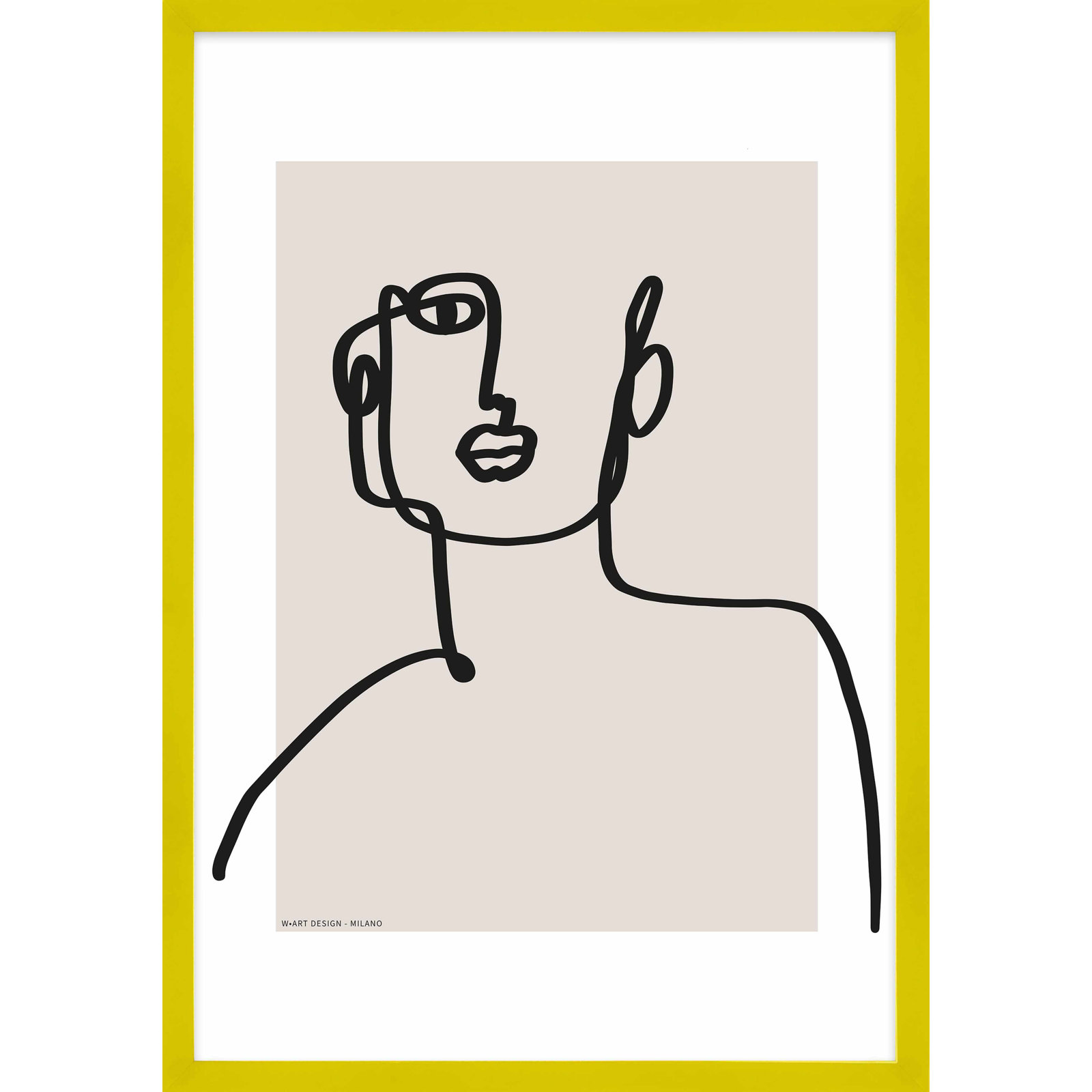 Romina Gadler "Figure and Form 2" Print, 50" H x 35" W x 1.25" D, Yellow Framed Paper