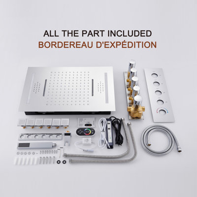 AquaRhapsody Luxury Complete Shower System with Bluetooth Music and LED