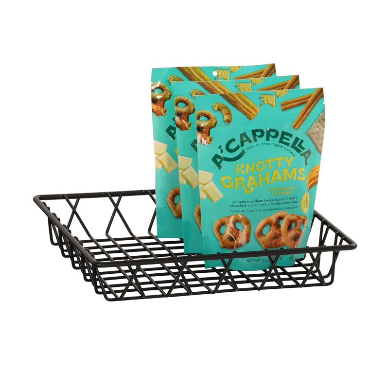 Black Square Wire Basket - 12" X 12" X 3"