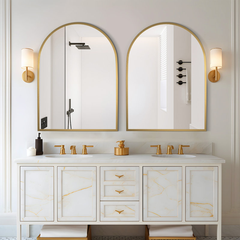 Margulies Metal Arch Mirror, 36" H x 24" W, Black