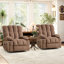 Fauteuil inclinable de massage de 37,4 po Rosalin avec deux porte-gobelets latéraux et deux télécommandes idéales pour la maison (ensemble de 2)-132269712