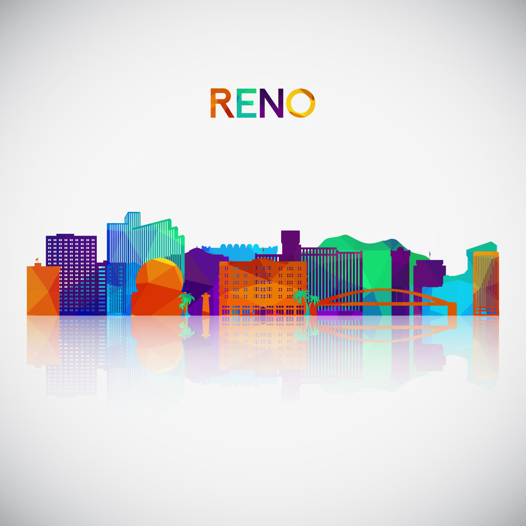 Rolesville Reno Skyline Silhouette von Greens87 - Drucken