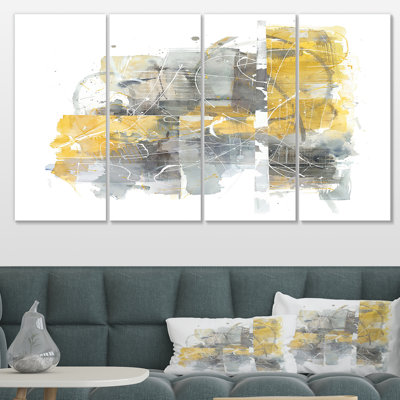 «Moving in and out of trafic II Yellow Grey», reproduction d'art à multiples images sur toile