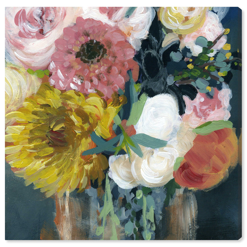 Impression sur toile rose et rose, H 12 po x l 12 po x P 0,8 po
