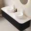 Ensemble de meuble-lavabo double 60 po avec tiroirs à fermeture en douceur et finition grain de bois 3D - 60 po-1768552937