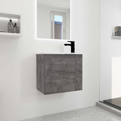 Meuble-lavabo simple mural 22 po avec comptoir en céramique Loyard