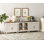 Buffet Scarlett avec 2 tiroirs, 2 portes en verre et 4 portes en bois
