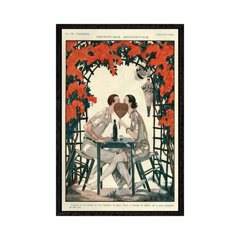 1925 La Vie Parisienne Magazine Plate - Painting on Canvas, 66.04 cm H x 45.72 cm W, Black Framed