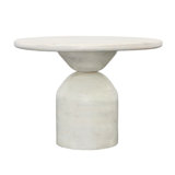 Domingo 42" Round Mango Wood Dining Table, Whitewash