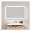 Miroir de salle de bain 48 po x 36 po à DEL rectangulaire sans cadre avec capteur tactile et antibuée, argent