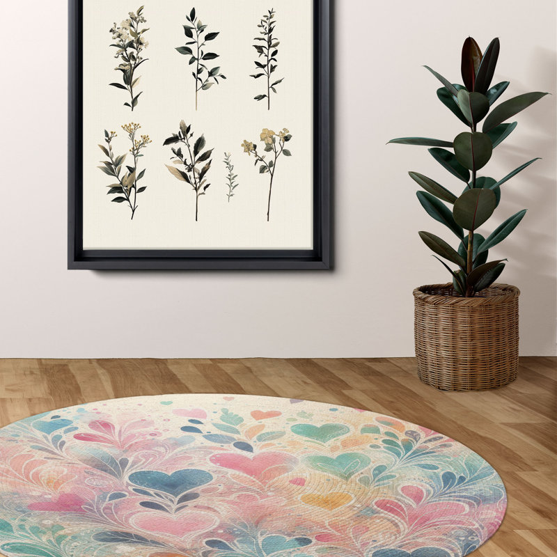 Tapis tressé Heart Burst, Rond 5 pi