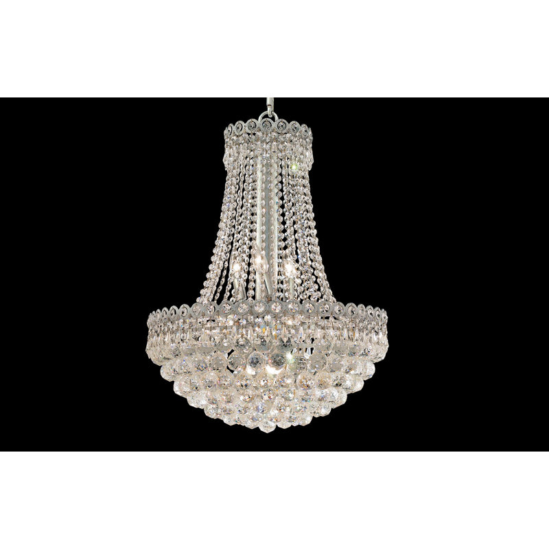 Lustre empire unique à 11 lumières Zoila, Chrome