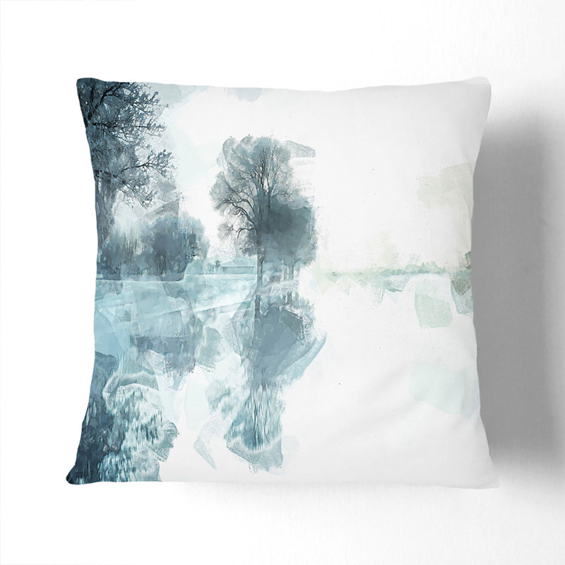 Trees Reflecting in a Lake at Winter Cushion with Filling, 40cm H x 40cm W x 15cm D