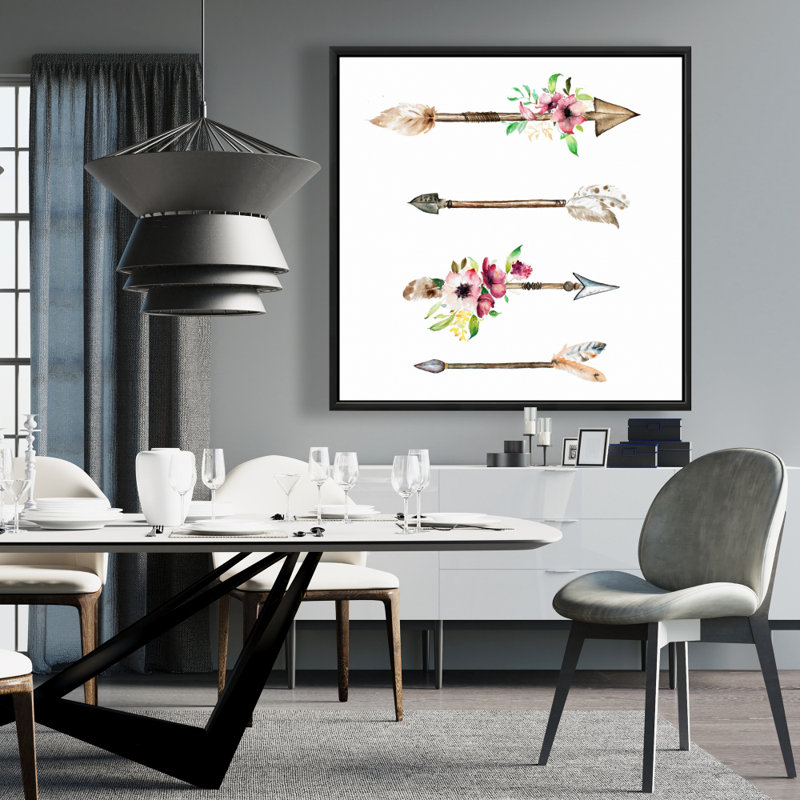 "Flèches et fleurs" sur toile