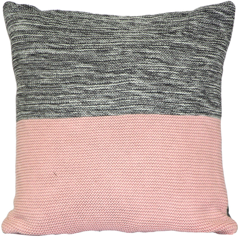 Coussin Hygge, Rose / Gris