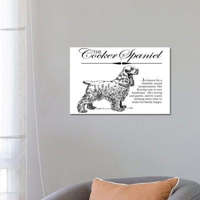 Vintage Storybook Style Cocker Spaniel by Traci Anderson - Wrapped Canvas Gallery-Wrapped Canvas Giclée