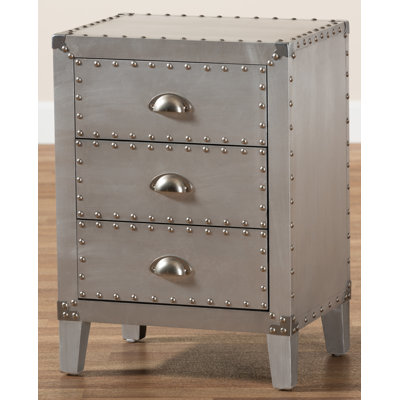 Alenis 17.72'' W Metal Nightstand
