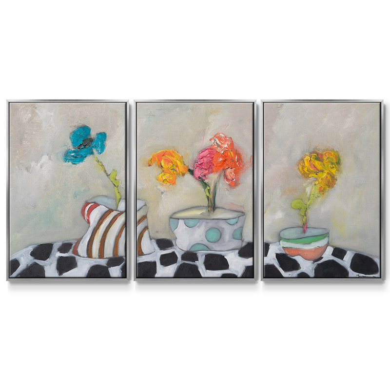 Three Amigos - Toile encadrée multi-pièces, Argenté, H 36 po x l 75 po x P 2 po