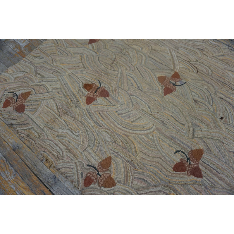 Tapis ivoire en laine Antique