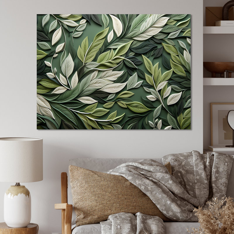 Herbes, sauge, sagesse, art floral, H 30 po x l 40 po x P 1,5 po, Toile tendue