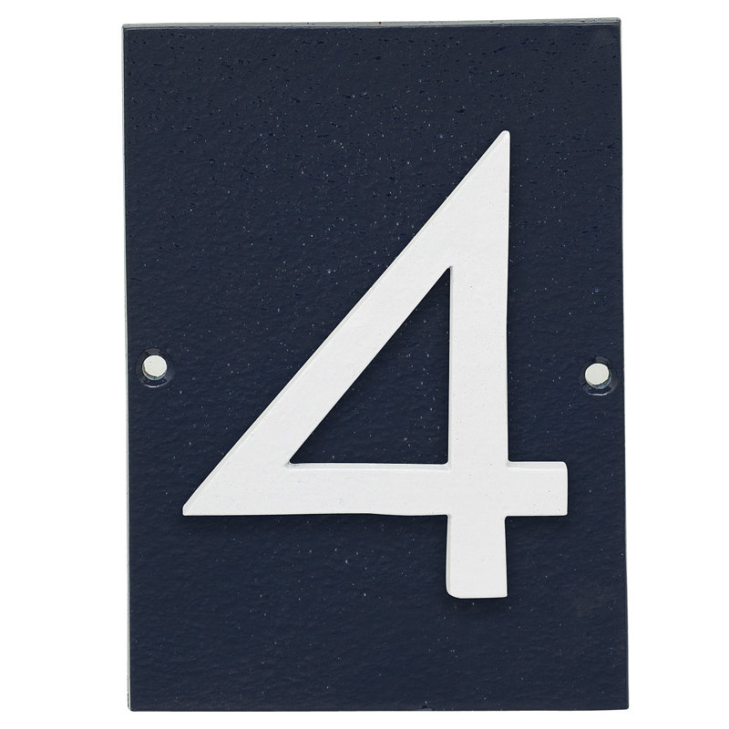 Rectangle Wall Plaque, Navy, White, Yes