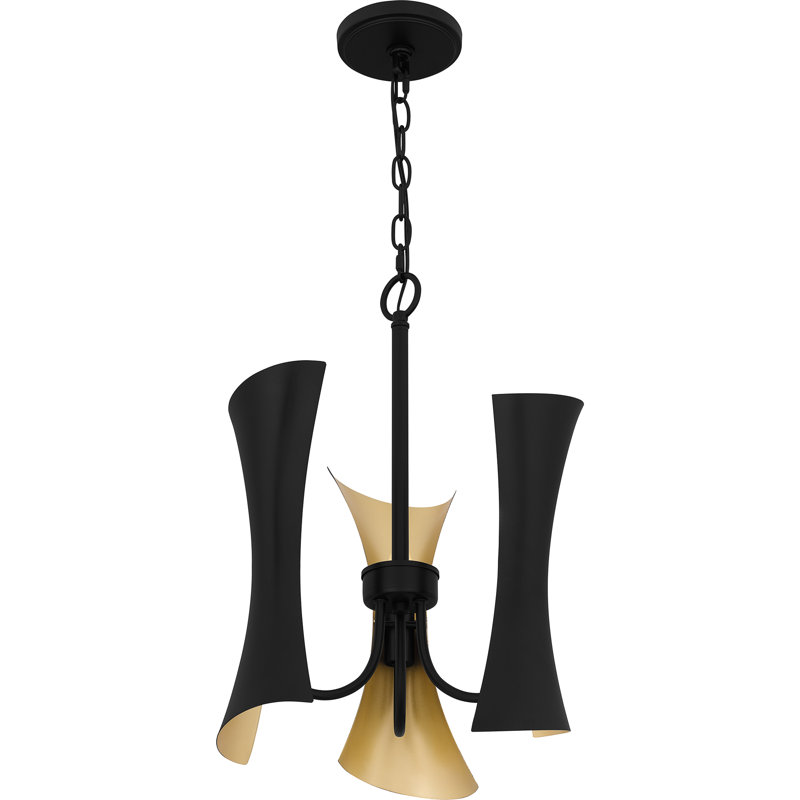 Luminaire suspendu noir mat 3 lumières Betties
