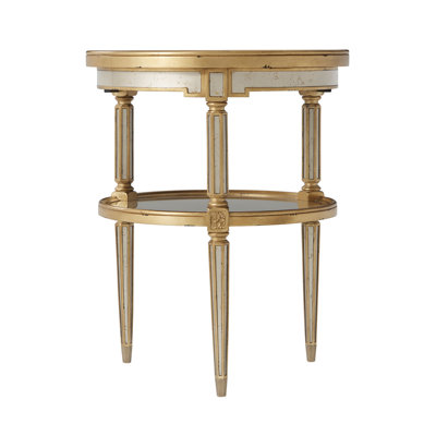 Eglomisé Glass Tray Top End Table
