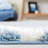 Geometric Blue/White Area Rug-1844973041
