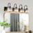 Black Crystal Linear Vanity Light, 4-light E26 Modern Bathroom Wall Light (31.5" Length)