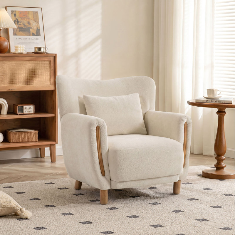 Heart-Shaped Wingback Chair, 1, White
