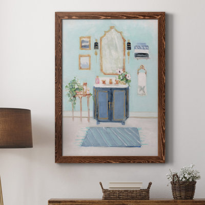 «Blue Bath II», peinture sur toile encadrée