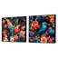 Anselme - Ensemble de 2 collages floraux carrés-101848906-101848907