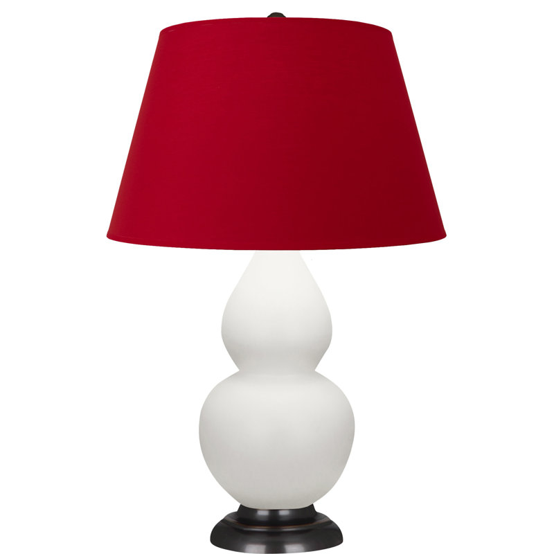 Petite lampe d'appoint à double gourde, Bleu marine/gris, H 22,75 po x l 6 po x P 15 po, Vert clair / bronze