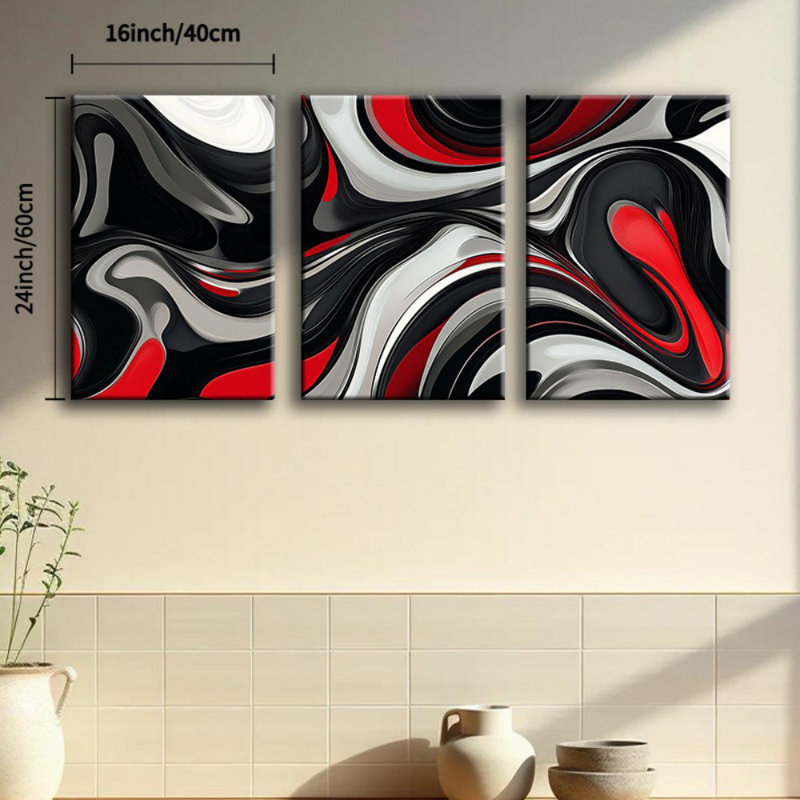 Abstrait, reproduction sur toile 3 pièces, 30 * 20 pouces 3 pièces