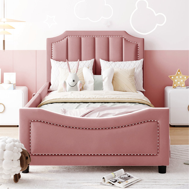 Lit de jour simple Classic Stripe, Rose