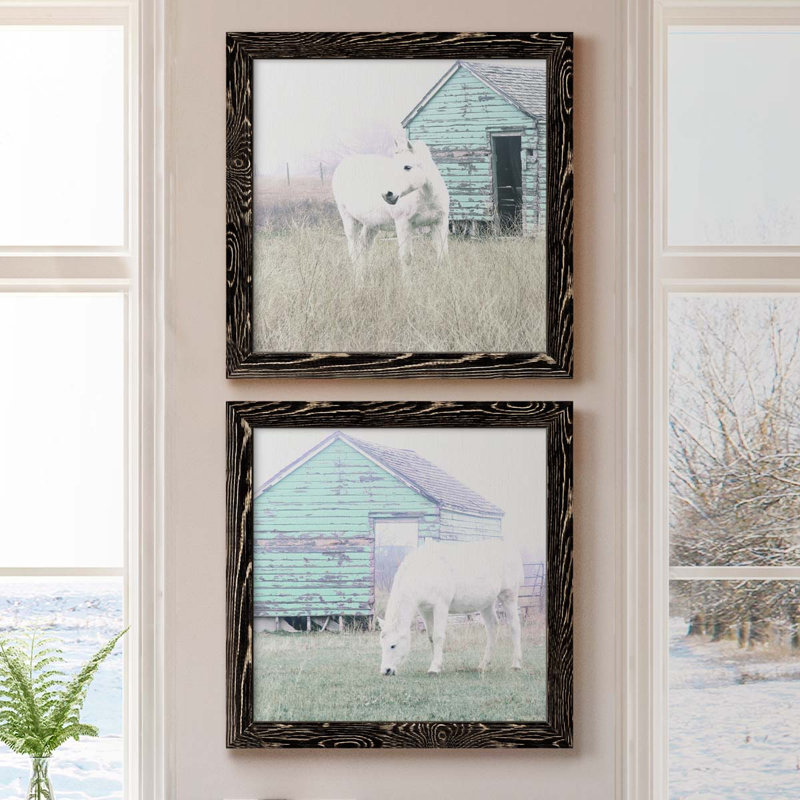 High High Horse I - ensemble de 2 photos sur toile tendues, H 20 po x l 40 po x P 1,5 po, Cadre noir