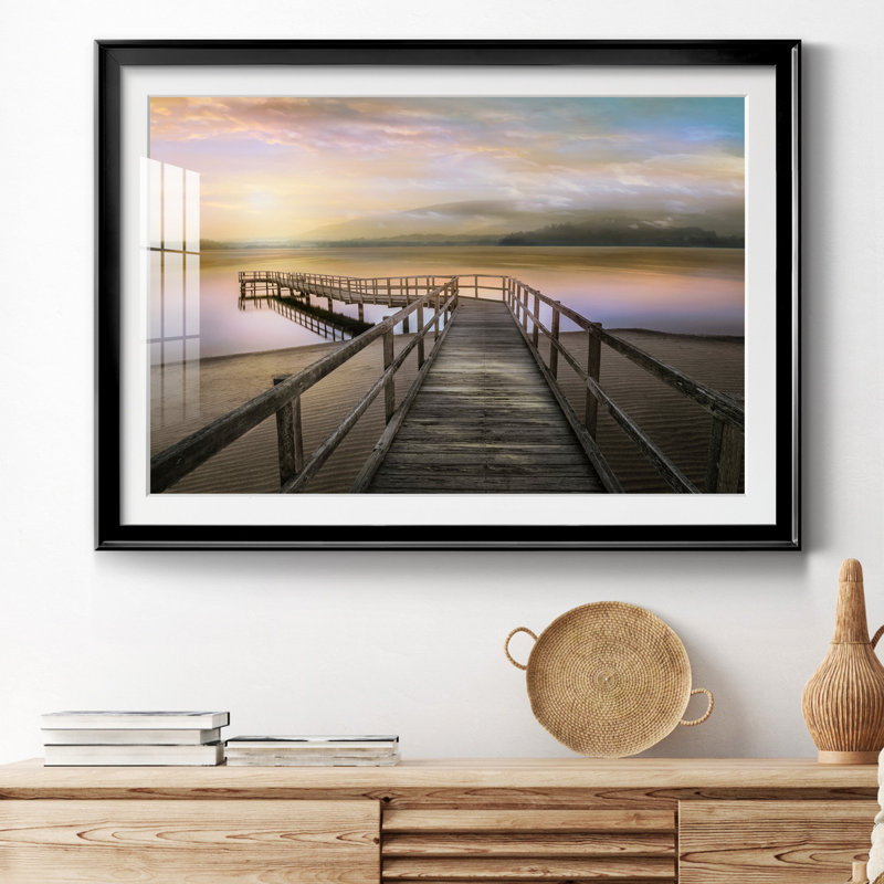 " Morning On The Lake ", Black, 18.5" H x 24.5" W x 1" D
