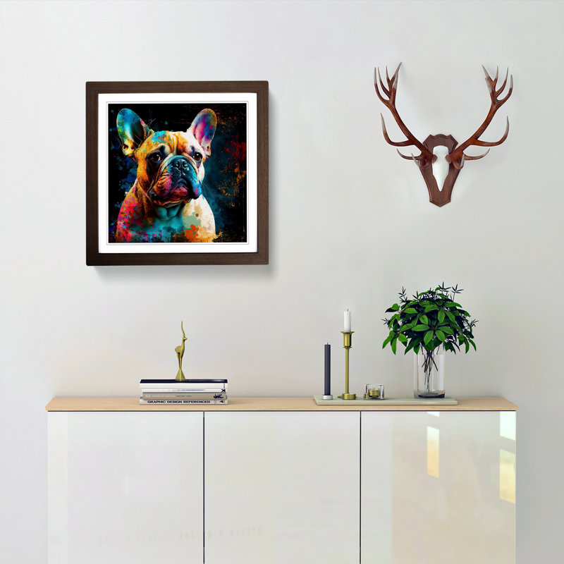 Single Picture Frame Print on Wood, Walnut